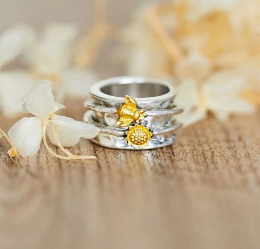 Two Tone Silver Gold Ring