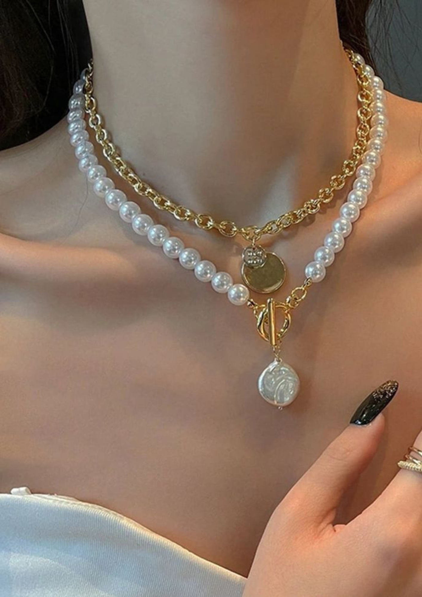 Pearl Necklace 2 Pieces