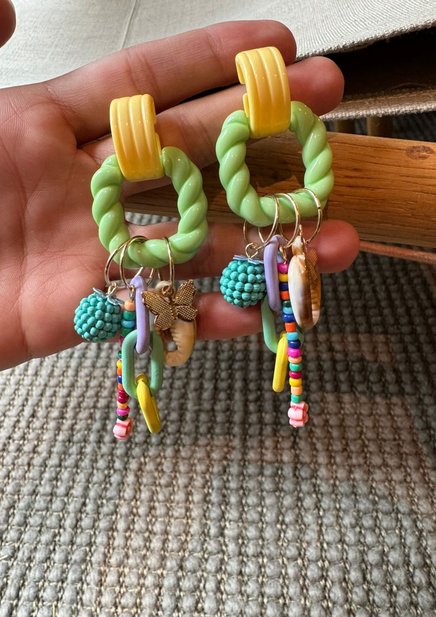 Colored Chain Drop Earrings