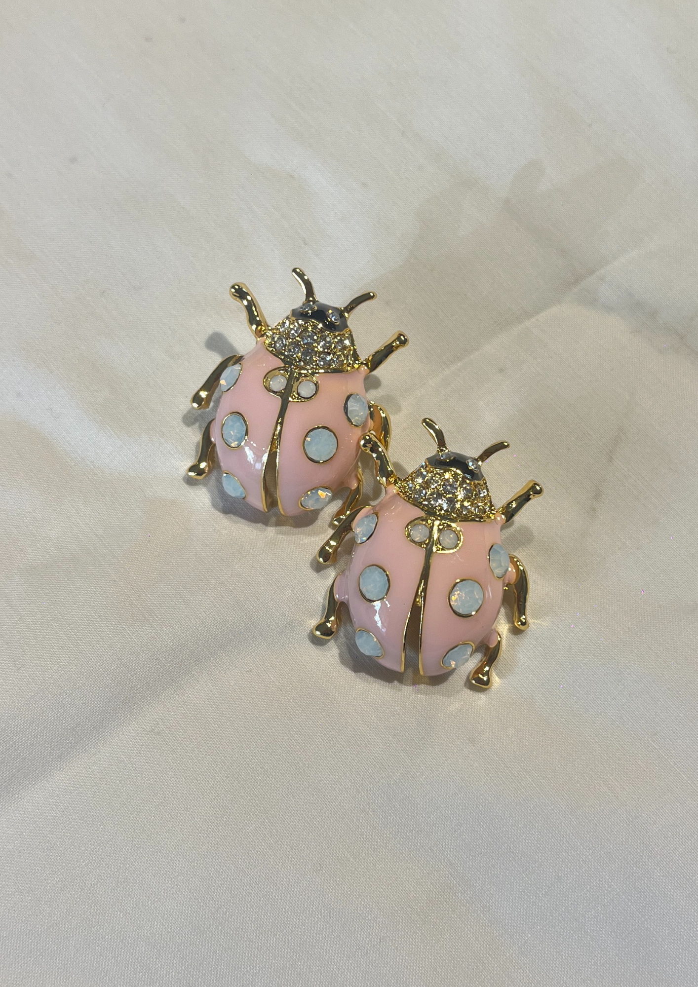 Pink Ladybug Stud Earring