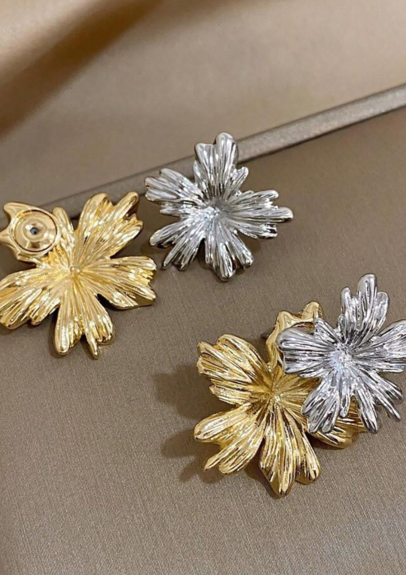 Dual Tone Stud Earrings