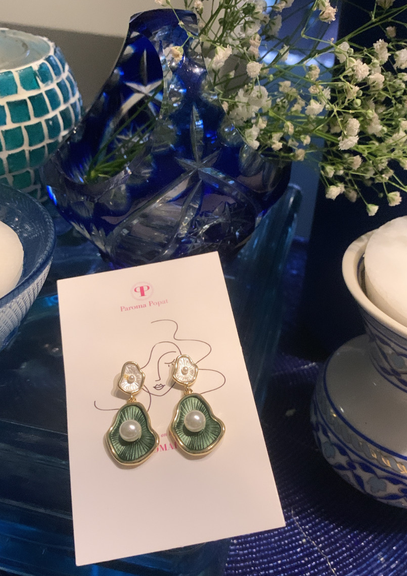 Green Drop Earrings