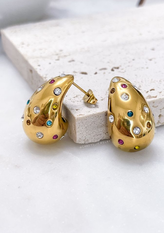 Gold Stud  Diamond Earrings