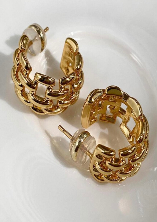 Gold  Chain Hoops