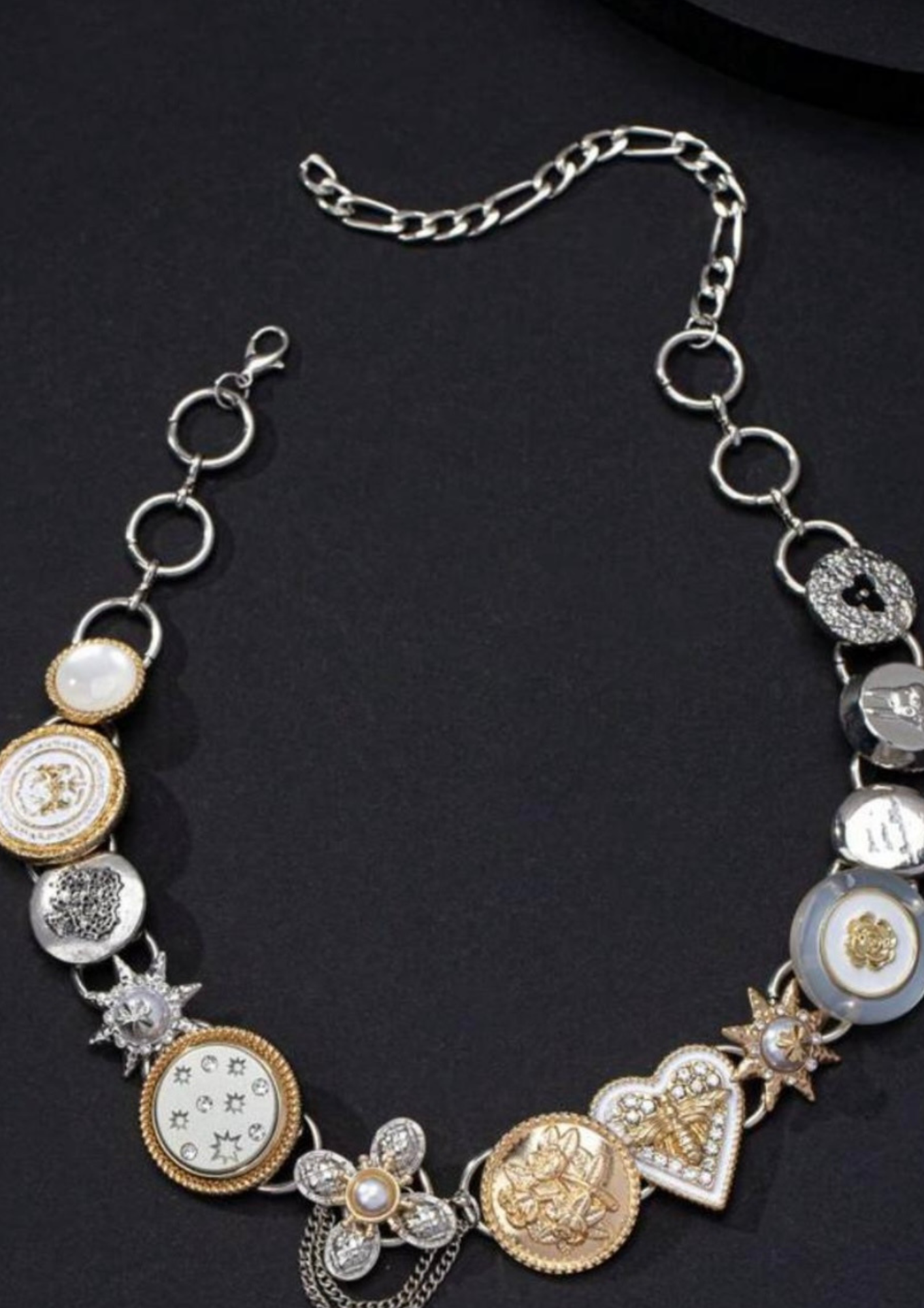 Charm Silver Coin Choker Necklace