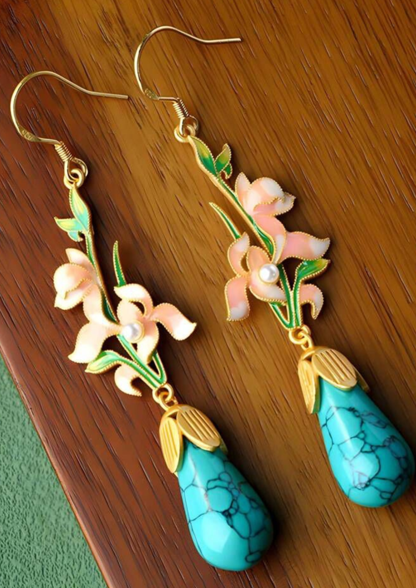Turquoise Gemstone Drop Earrings
