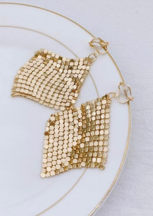 Geo decor gold earrings