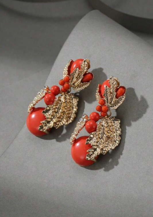 Vintage Orange Drop Earrings