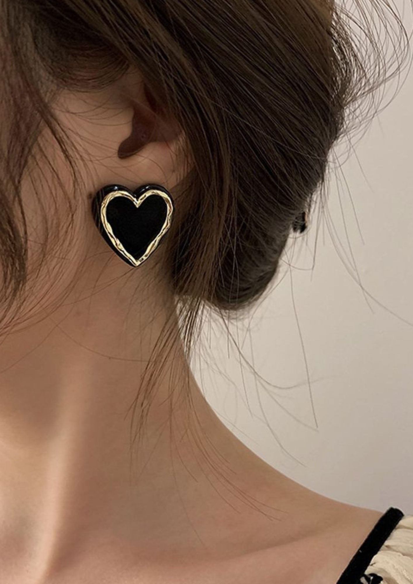 Black Heart Shaped Studs