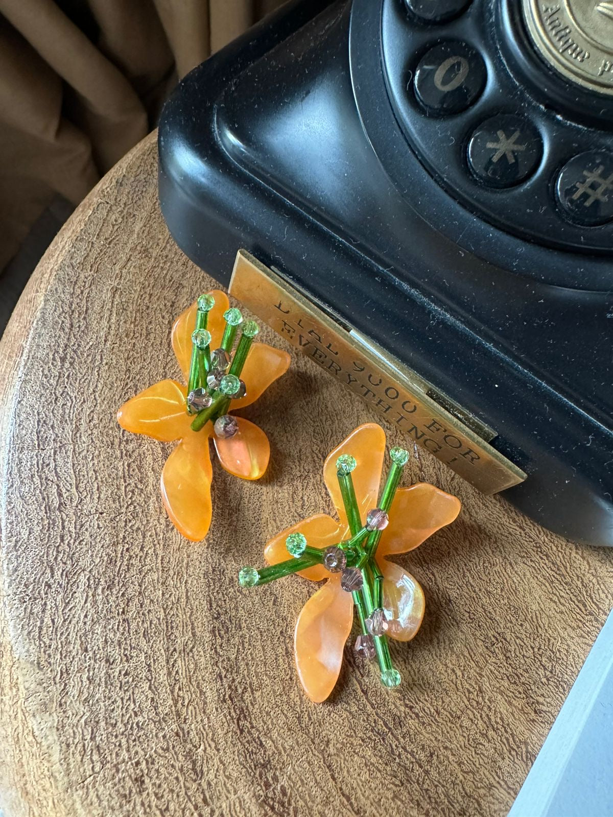Orange flower Studs