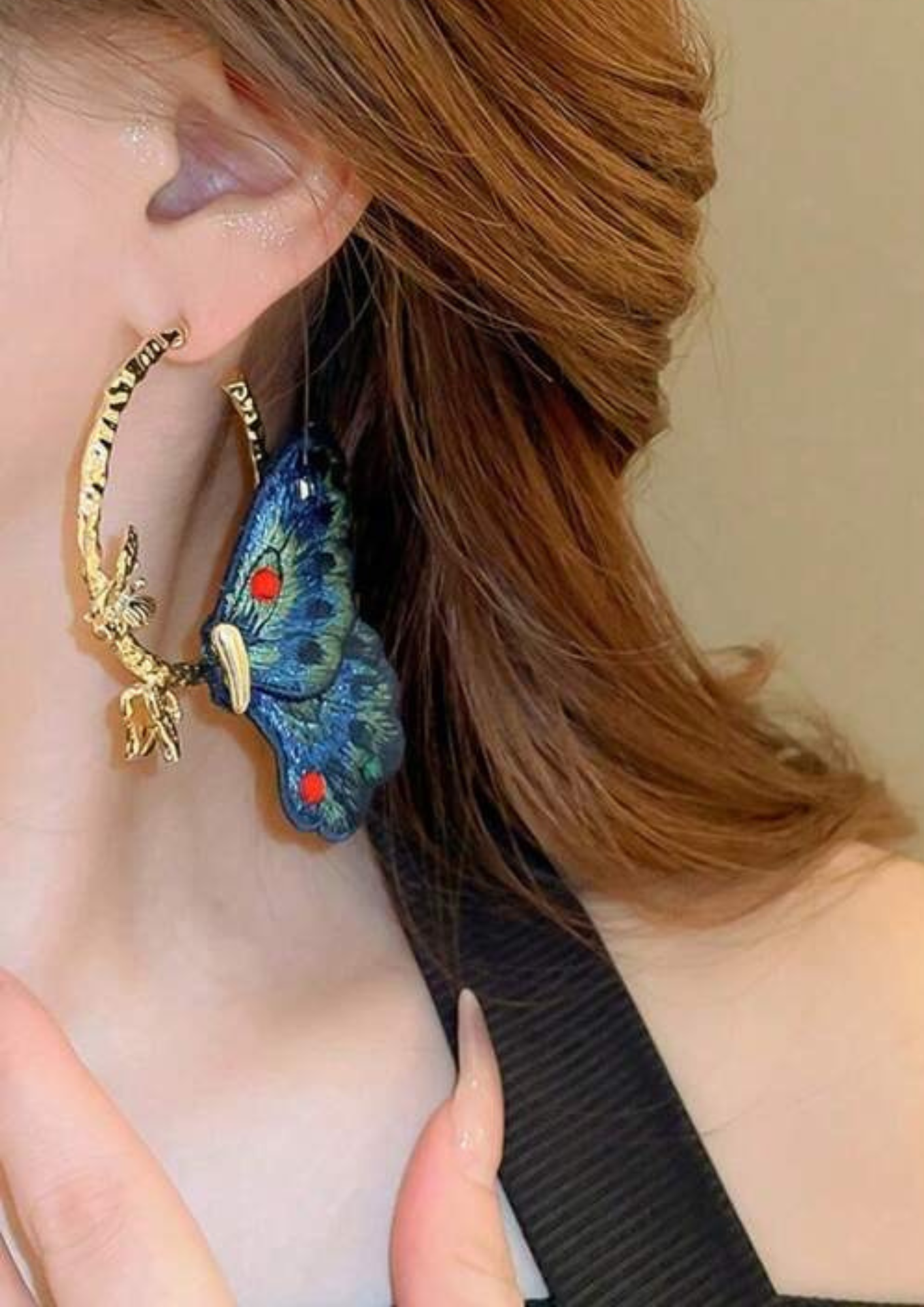 Blue Butterfly Hoops