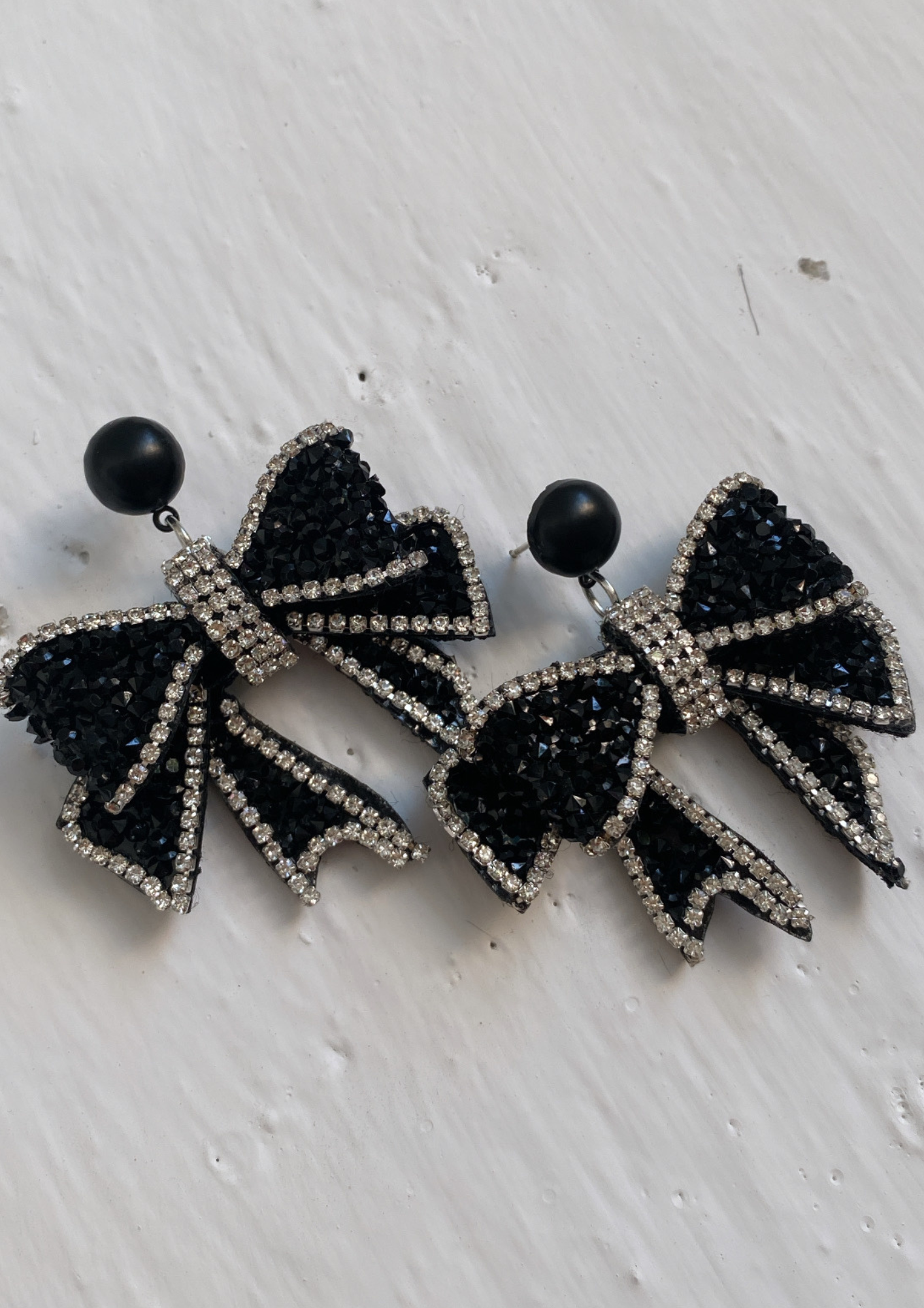 Black Bow Drop Earrings