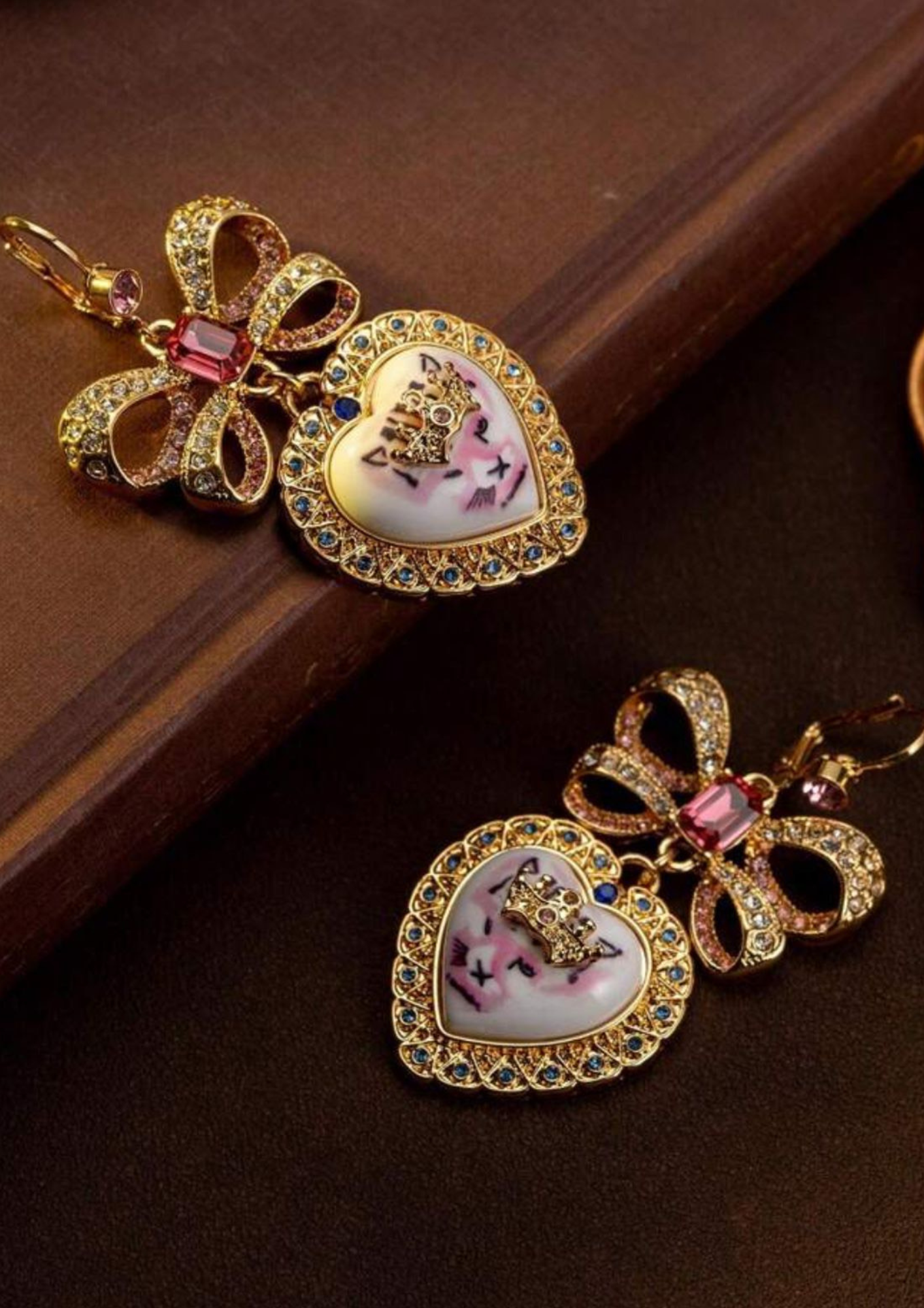 Vintage Heart Drop Earring