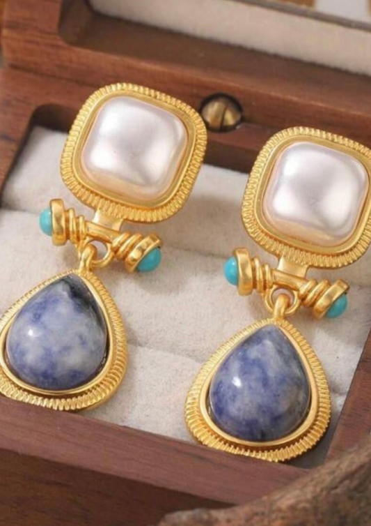 Vintage Blue Stone Earrings