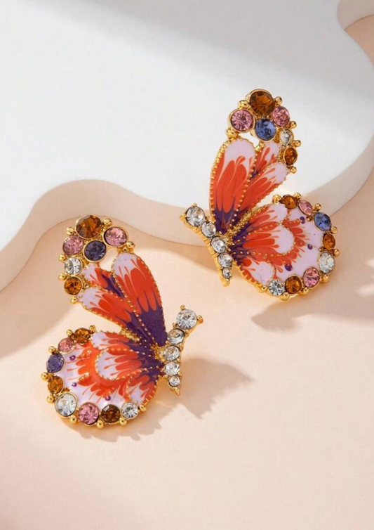 Butterfly stud earring