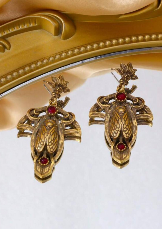 Antique Bee Drop Earrings