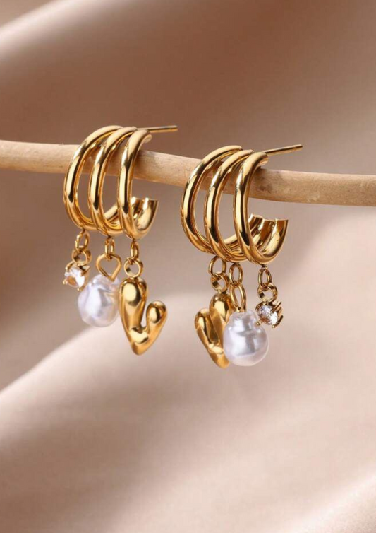 Gold Charm Earring
