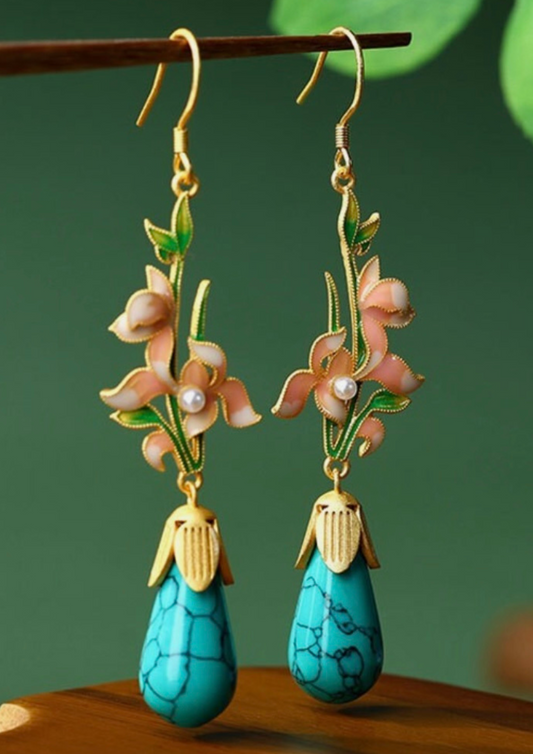 Turquoise Gemstone Drop Earrings