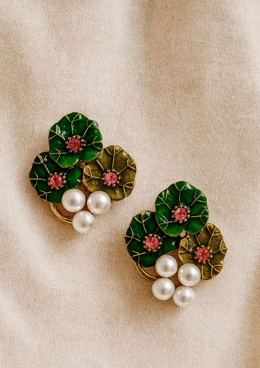 Vintage Green Stud Earring