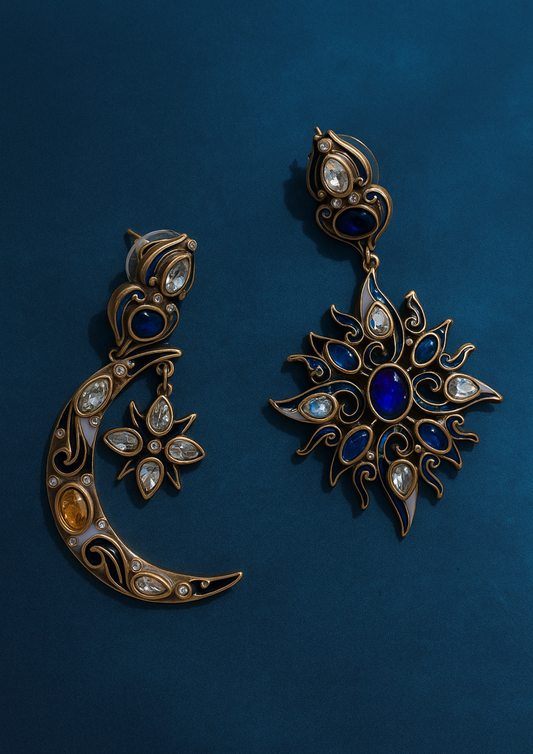 Antique Moon Drop Earrings