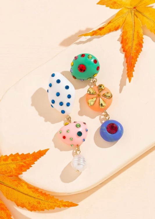 Multi Colored Stone Earrings