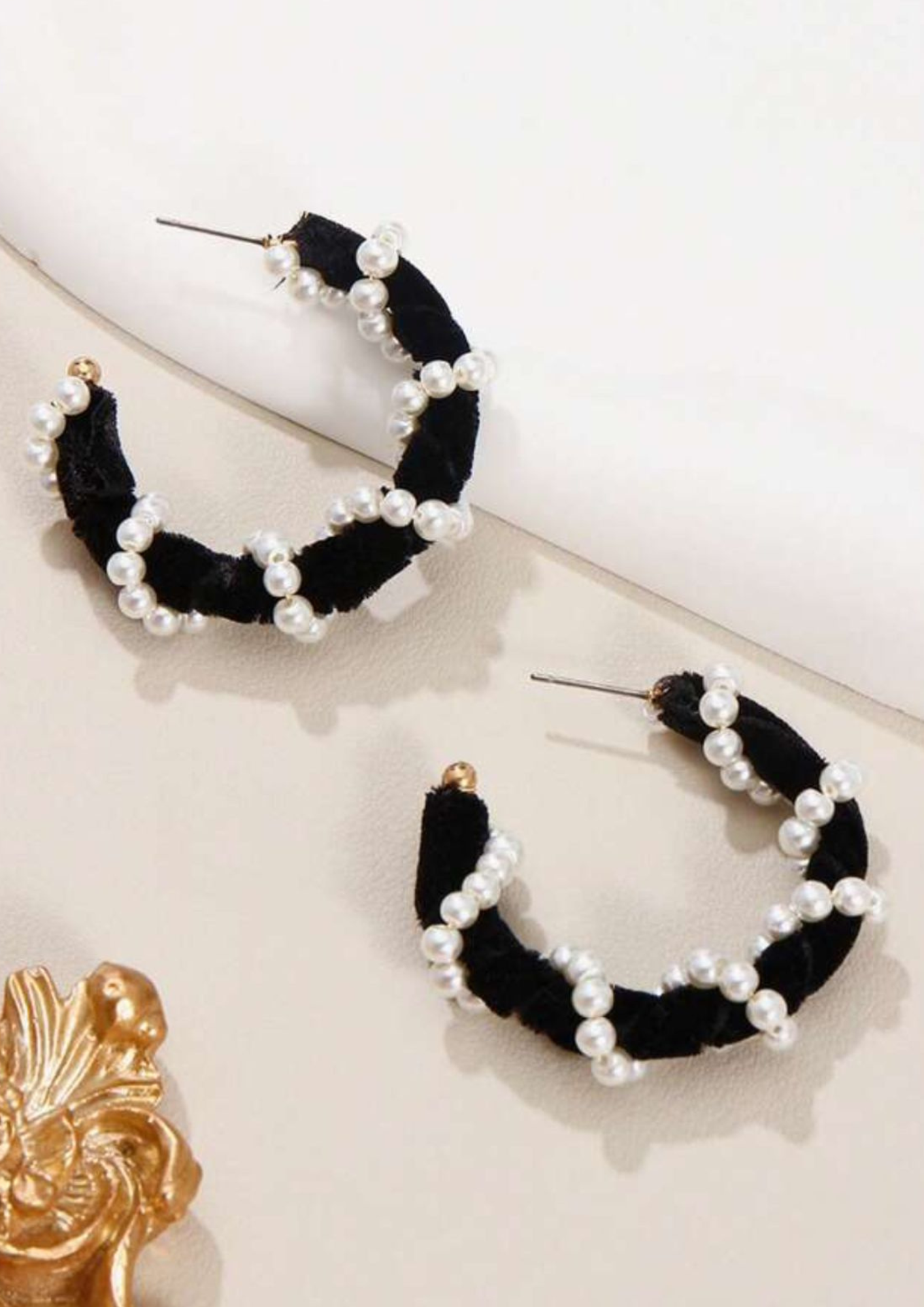 Black Hoops Earring