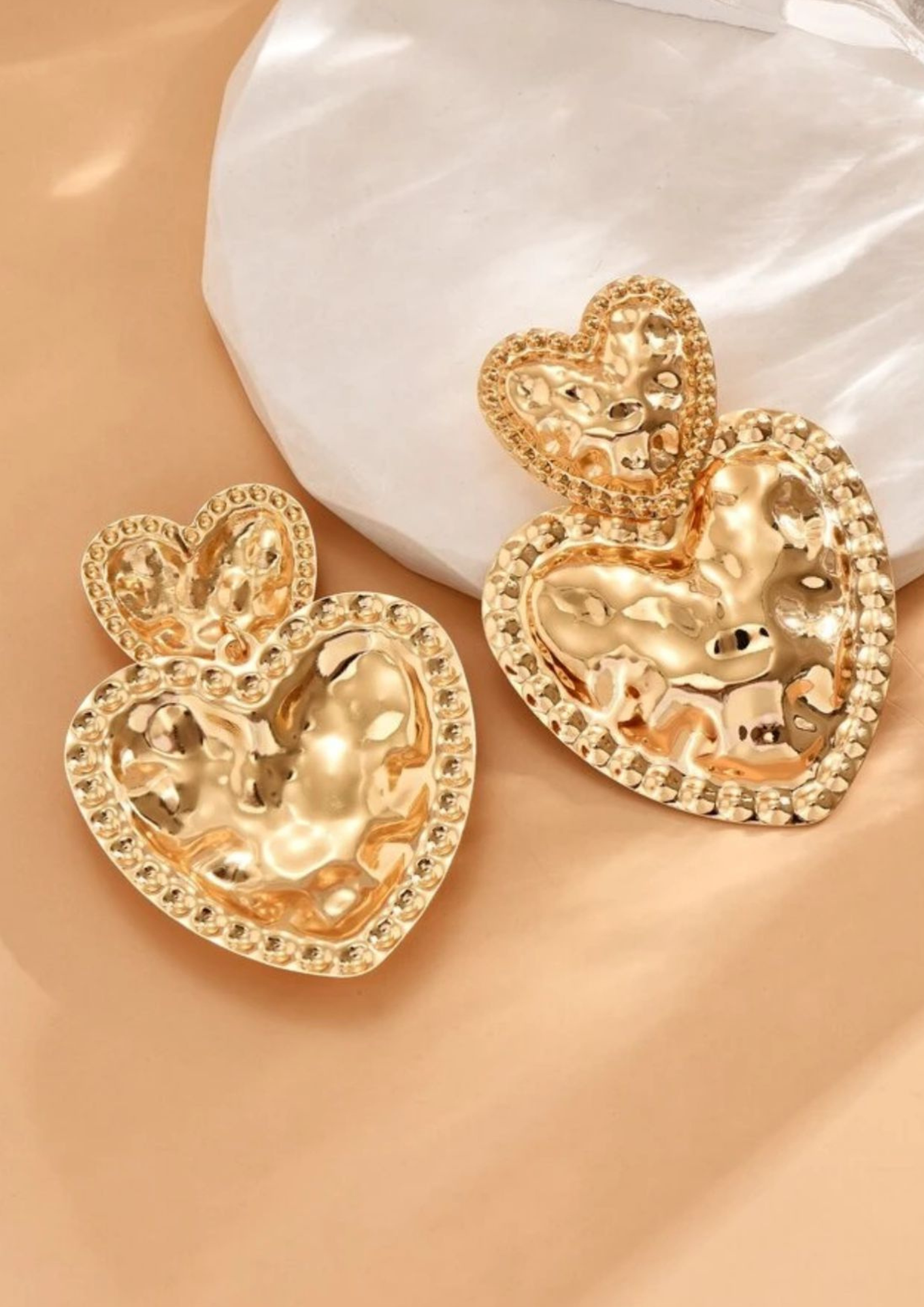 Heart Shaped Drop Earrings
