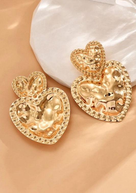 Heart Shaped Drop Earrings