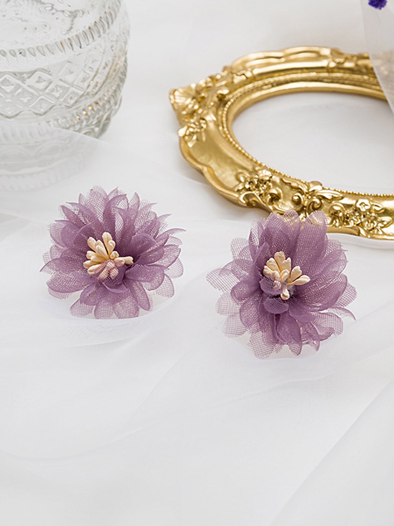 Purple Fabric Earrings